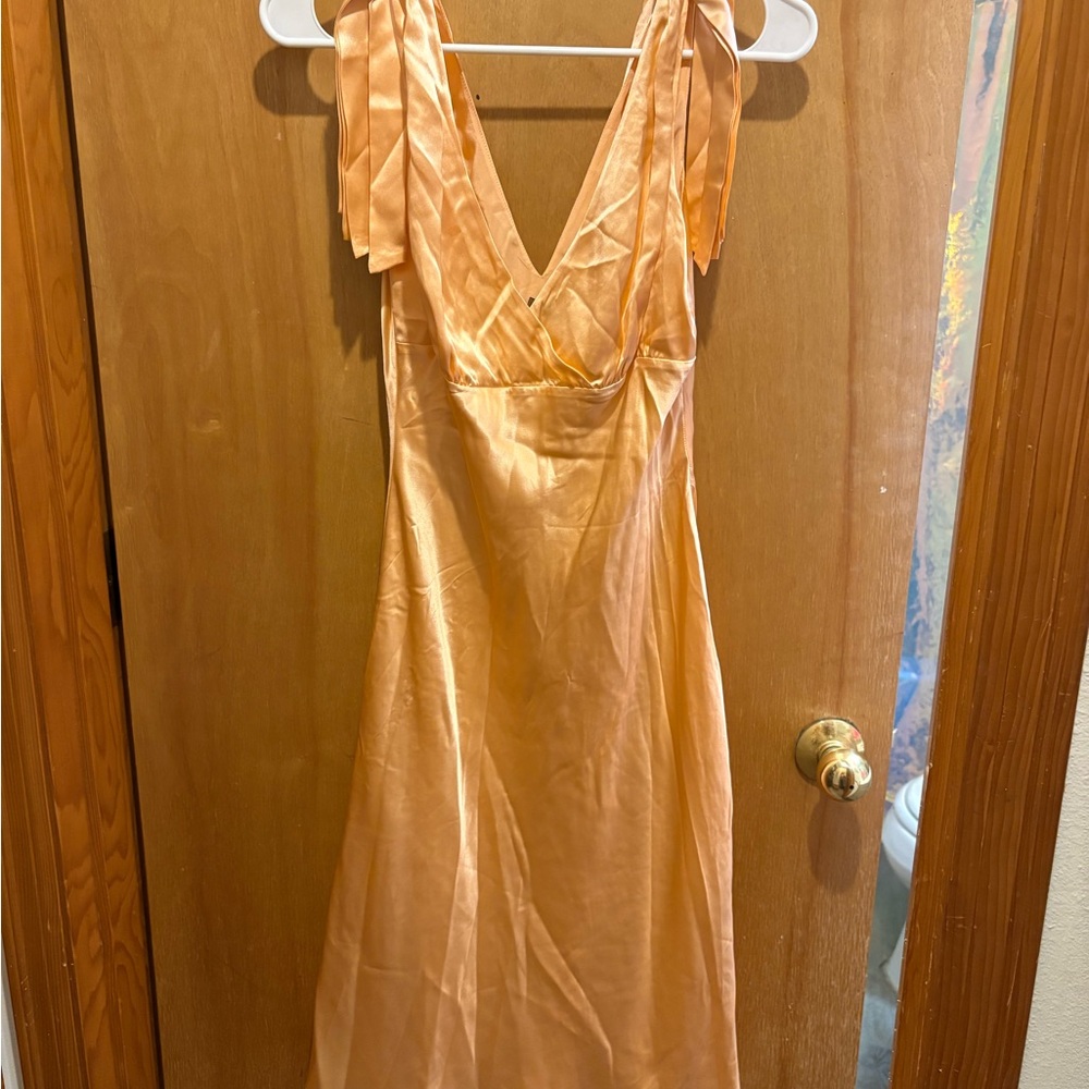 BCBGMaxAzria Peach Backless Dress